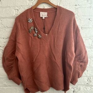 Cinq a sept kamila wool blend embellished sweater